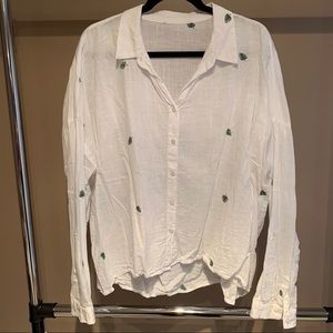 Forever 21+ Patterned Button Down Top - Size 3X